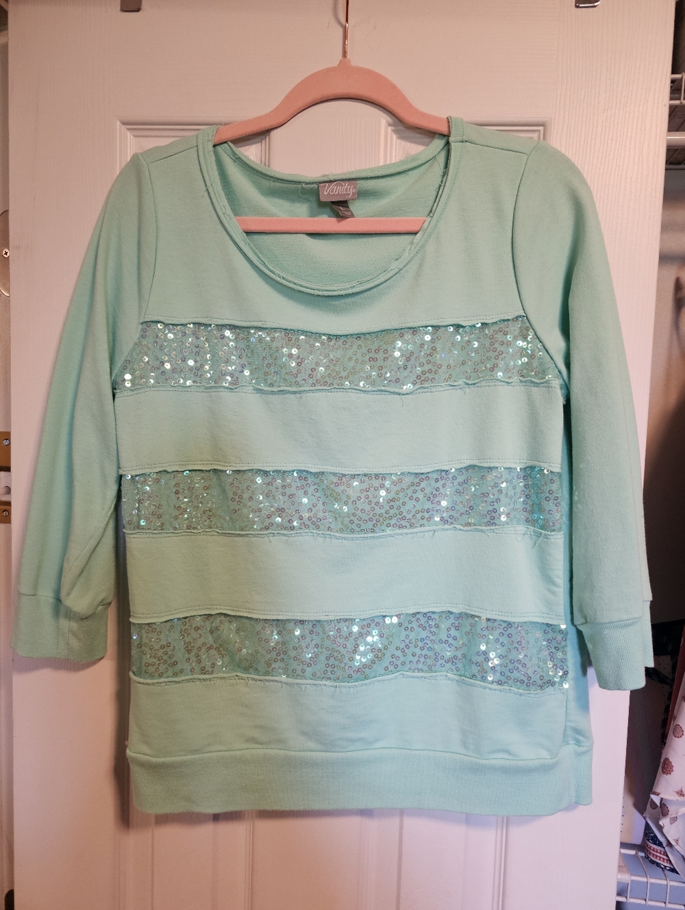 Vanity Sequin Sweatshirt. Size Large